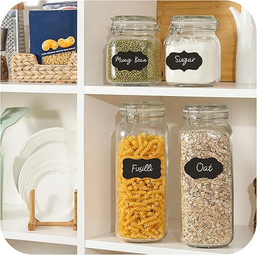 Miniatura 6 de VITEVER Más alto Tarros de vidrio con tapa hermética, tarros grandes de vidrio de almacenamiento de alimentos de 92 onzas, paquete de 3 tarros de