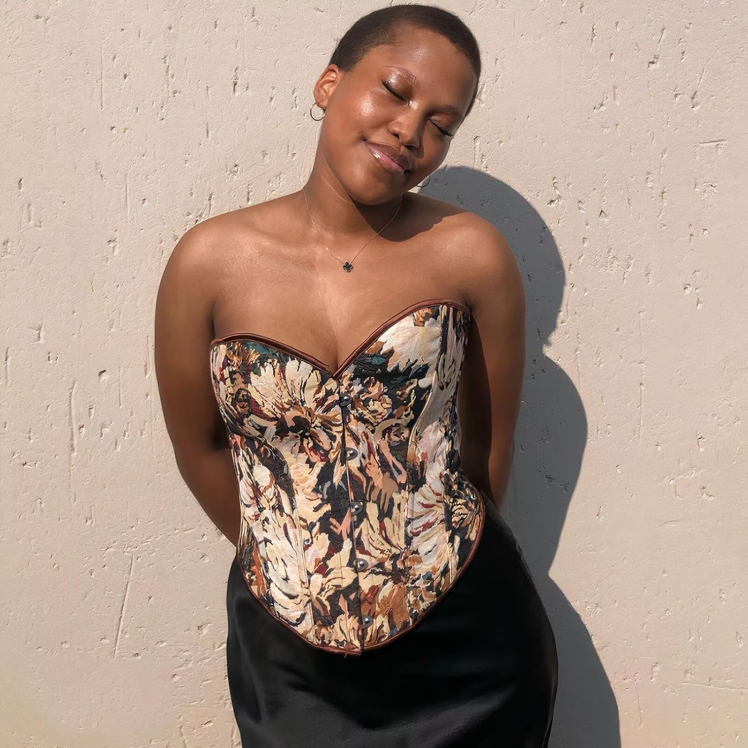 Vintage Corset for Women Victorian Floral Print Overbust Bustier Tops Renaissance Lace Up Bodyshaper - Image 5