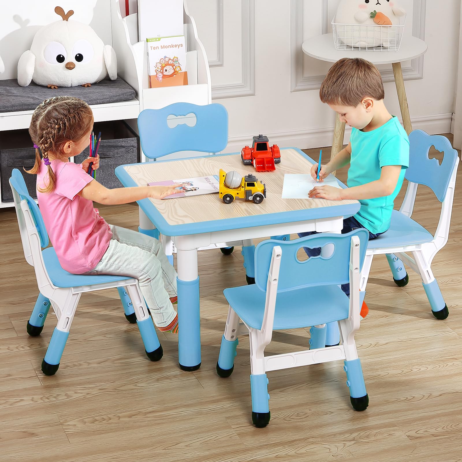 Amazon.com: MilleLoom Kids Table and Chairs, Height