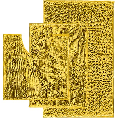 Gold Bathroom Rugs Sets 3 Piece - Indulge in Luxury and Comfort