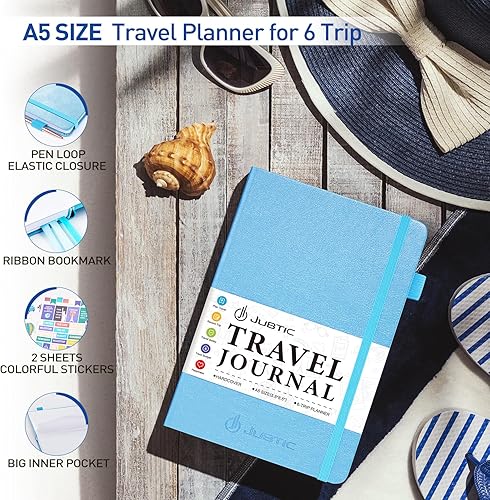 Miniatura 2 de JUBTIC Diario de viaje, planificador de vacaciones con lista de embalaje, planificador de viaje de tamaño grande (7 x 10 pulgadas), diario de