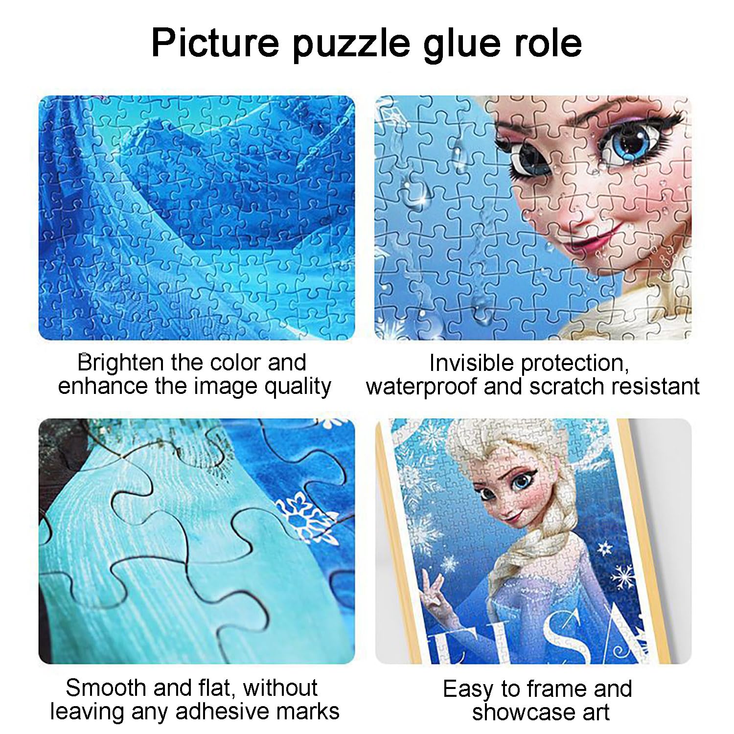 Pegamento para Manualidades 120 ML,Puzzle Glue Transparente con Aplicador Adecuado para Fijar y Colgar Puzzles, Secado Rápido, 120ml