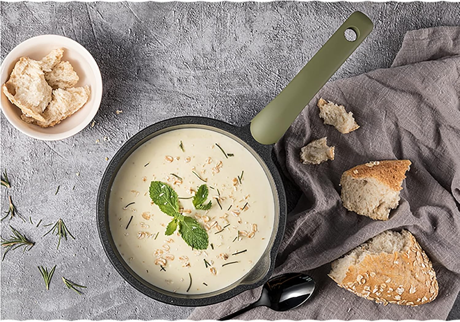 Small Milk Pot/Soup Pot/Baby Baby Food Supplement Pot/Snow pan/Non-Stick Pot/Domestic hot Milk Pot (Size : 16cm) (18cm)