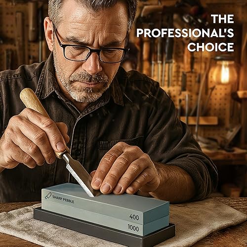 Miniatura 8 de Piedra de afilado premium Whetstone 2 lados para cuchillos posee base de caucho antideslizante y piedra aplanadora.