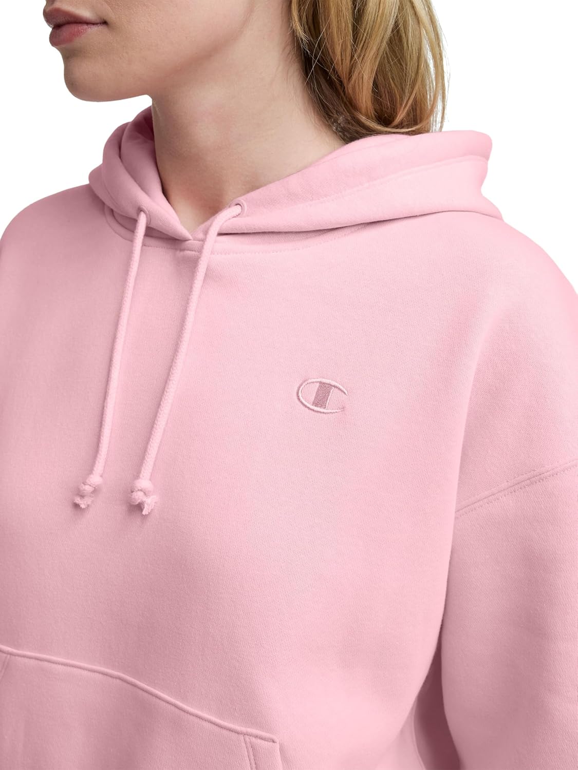 Champion Women's Pullover Fleece Hoodie, Loose Fit, Midweight, C Logo, Available in Regular and Plus