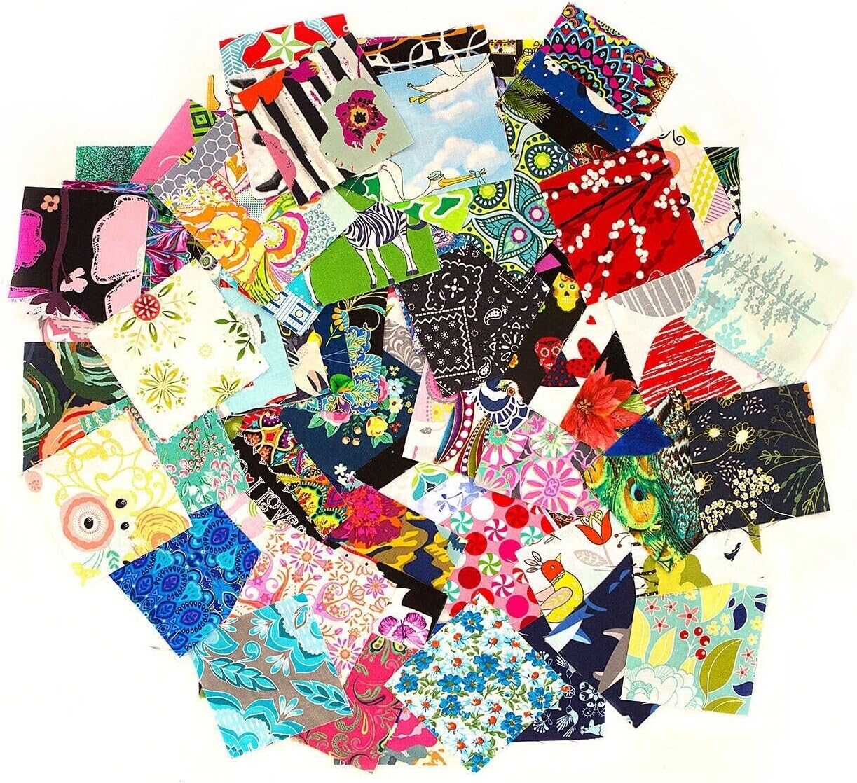 150Pcs Assorted Precut Charm Pack 3.5In Squares Cotton Fabric Quilt