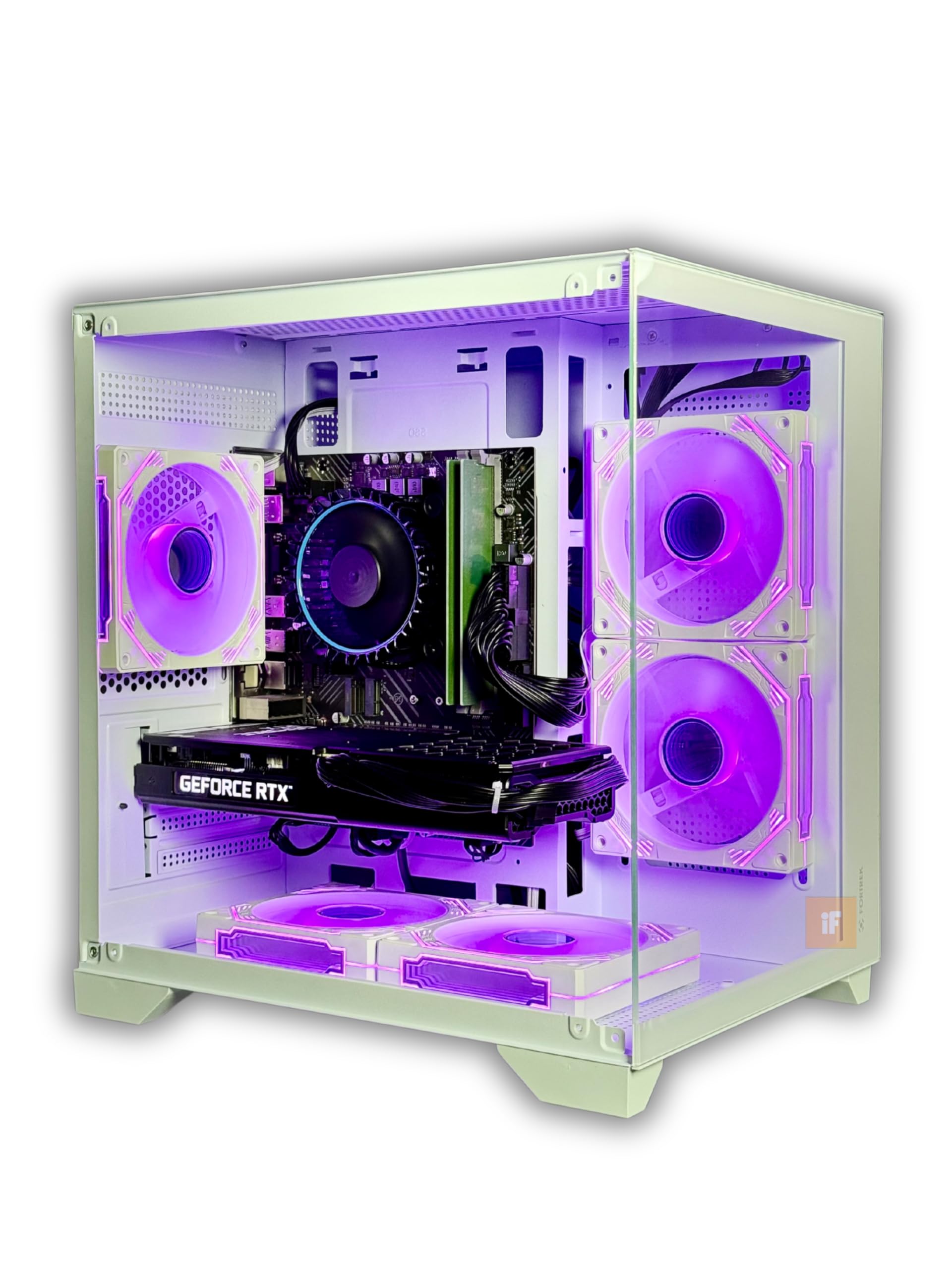 Computador Aquário Branco PC Gamer Intel I5 12400, 32gb Ram, RTX