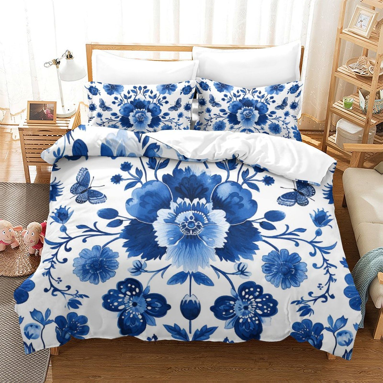 Housse de couette fleurs 3D pour lit Super King 260x220cm idéale pour chambre d'ado ou adulte