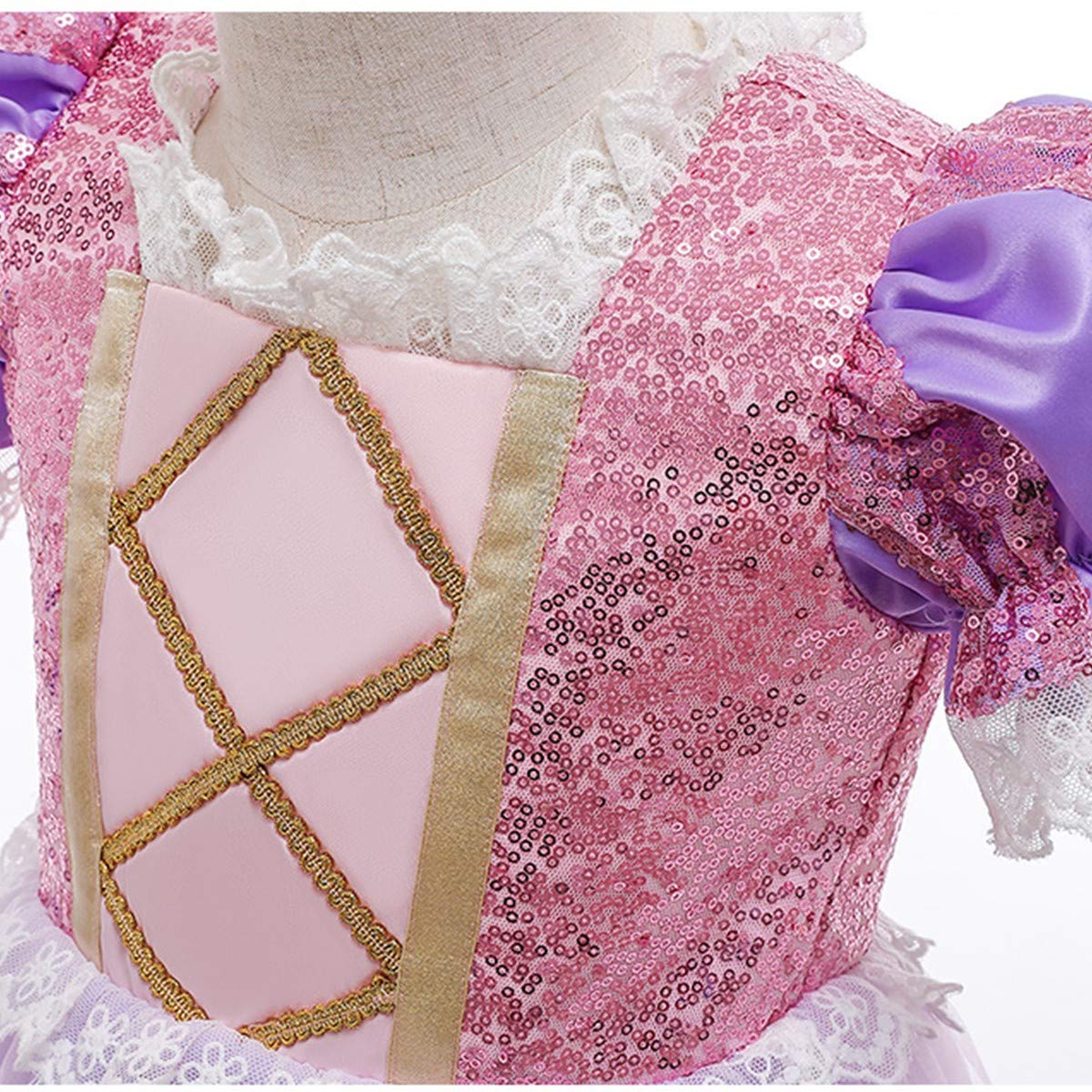 FMYFWY Girls Princess Sofia Fancy Dress Rapunzel Costume Kids Carnival