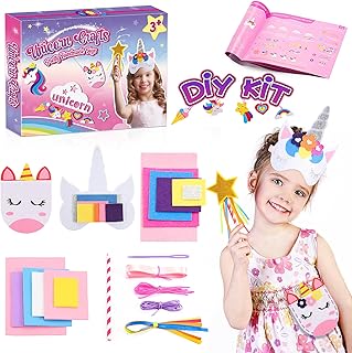 Veopoko 3 4 5 6 Year Old Girl Gifts for 3-6 Year Old Girls Toy Age 3-6, Unicorn Gifts for Girls Age 3 4 5 6 Fuzzy Felt for 3 4 Year Olds Arts and Crafts for Kids Age 3-6 Birthday Present Gifts