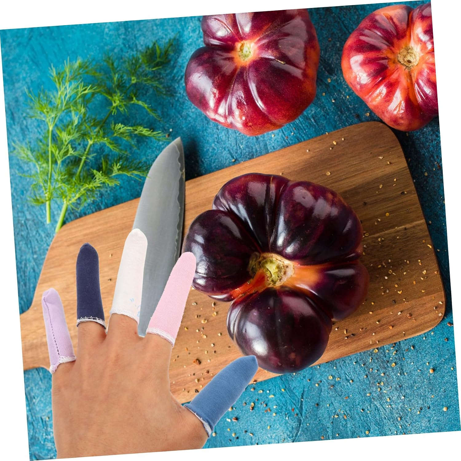 Didiseaon Finger Tips Protector 60pcs Cotton Gloves for Sleep Protection Washable Kitchen Gardening Work Gloves