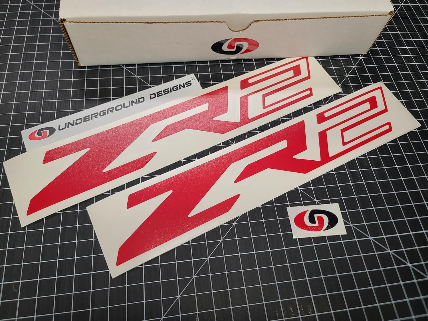 ZR2 Decals (2pk) Truck Bed Side 12.5" Fender Stickers Fits 2015-2025 Silverado Colorado ZR-2 (Gloss Black & Red '2')