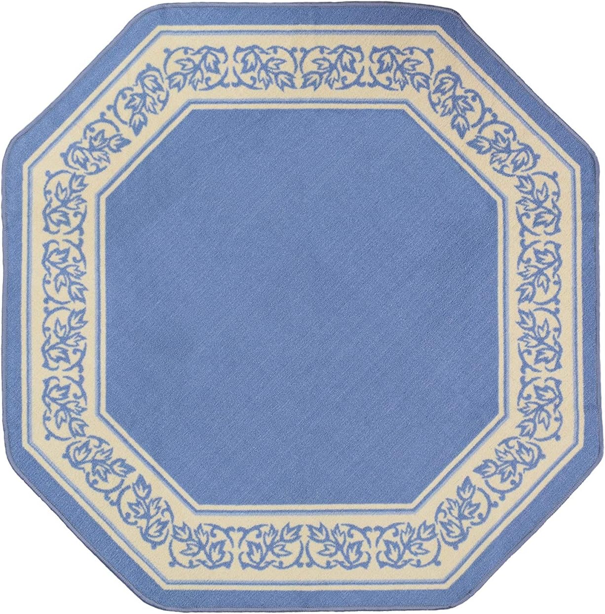 Amazon.com: Madison Home Floral Border Octagon Rug, Blue : Home & Kitchen