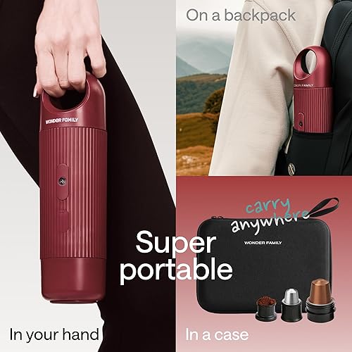 Miniatura 6 de Cafetera portátil para viajes, cafetera de 5 tazas con agua fría, 150 tazas con agua precalentada, cafetera Expresso para molidos, cápsulas DG y NS,