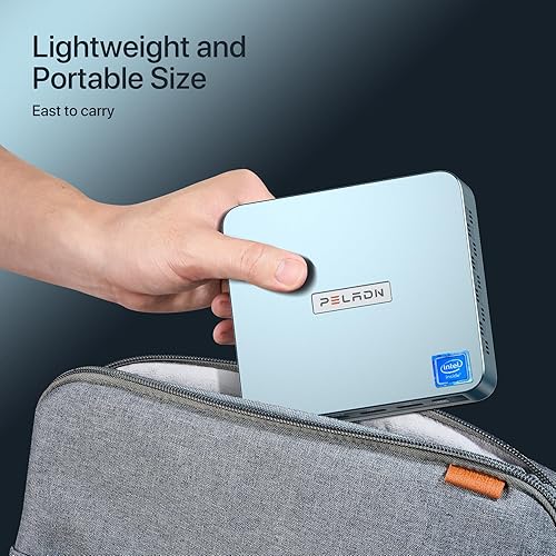 Miniatura 7 de PELADN Mini PC WI-6, Intel 12 generación Alder Lake - N100(hasta 3.4 GHz), 16 GB DDR4 RAM 512 GB M.2 PCIe SSD, soporte para computadora de