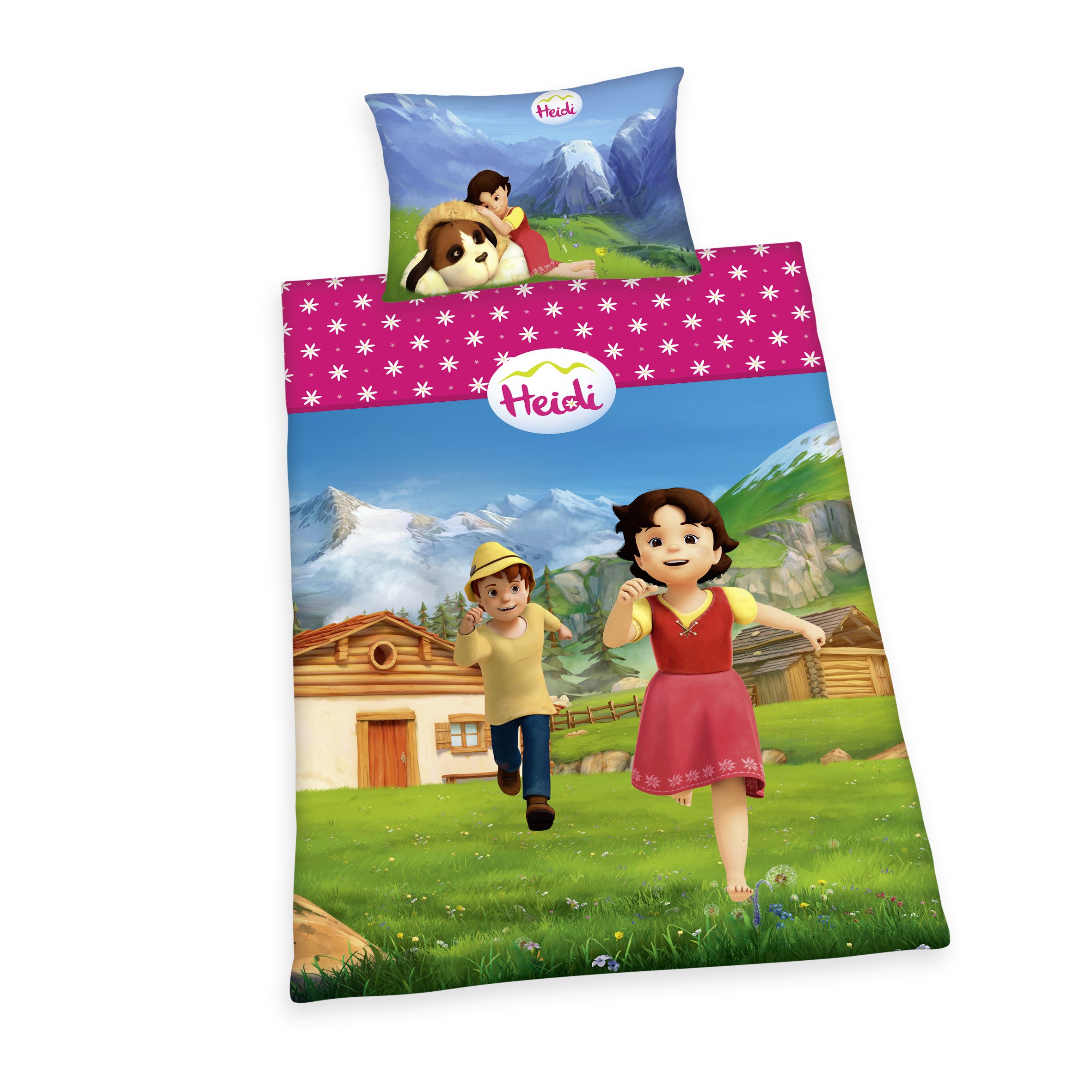 Herding Baby Best Bettwäsche-Set Jana – Bauernhof Tiere Wendemotiv, 100x135 Cm + 40x60 Cm, Baumwolle/Renforcé, Waschbar