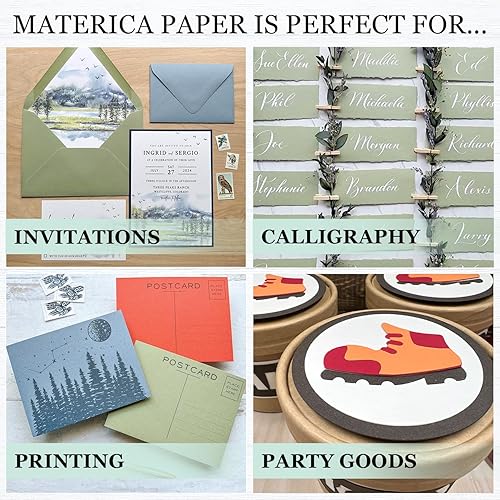 Miniatura 4 de Cardstock Warehouse Materica - Papel de cartulina mate de primera calidad de 12 x 12 pulgadas, 92 libras, 250 GSM, 15 puntos, 25 hojas