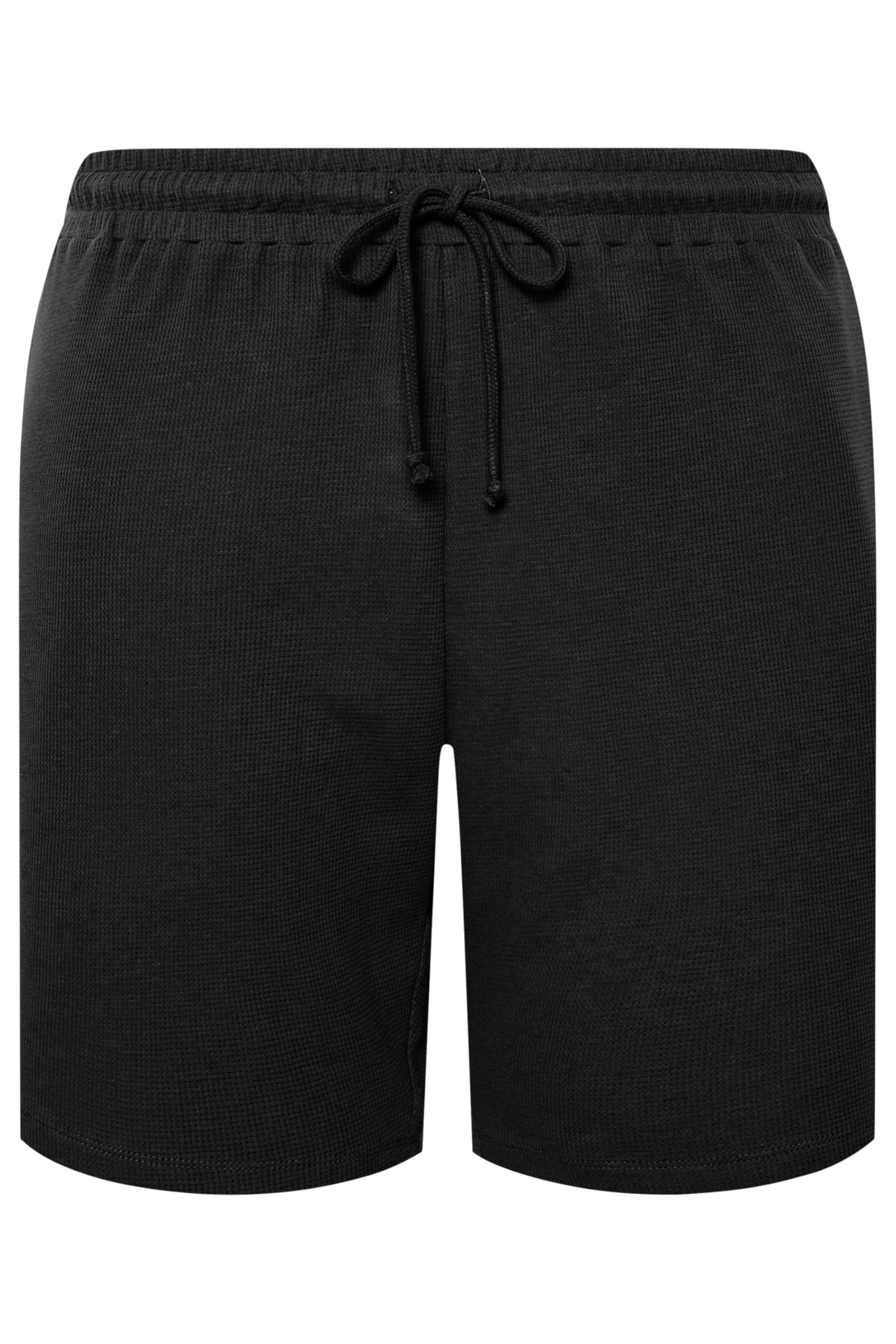 Badrhino Black Big & Tall Textured Shorts - Mens - Plus Curve 5XL Plus