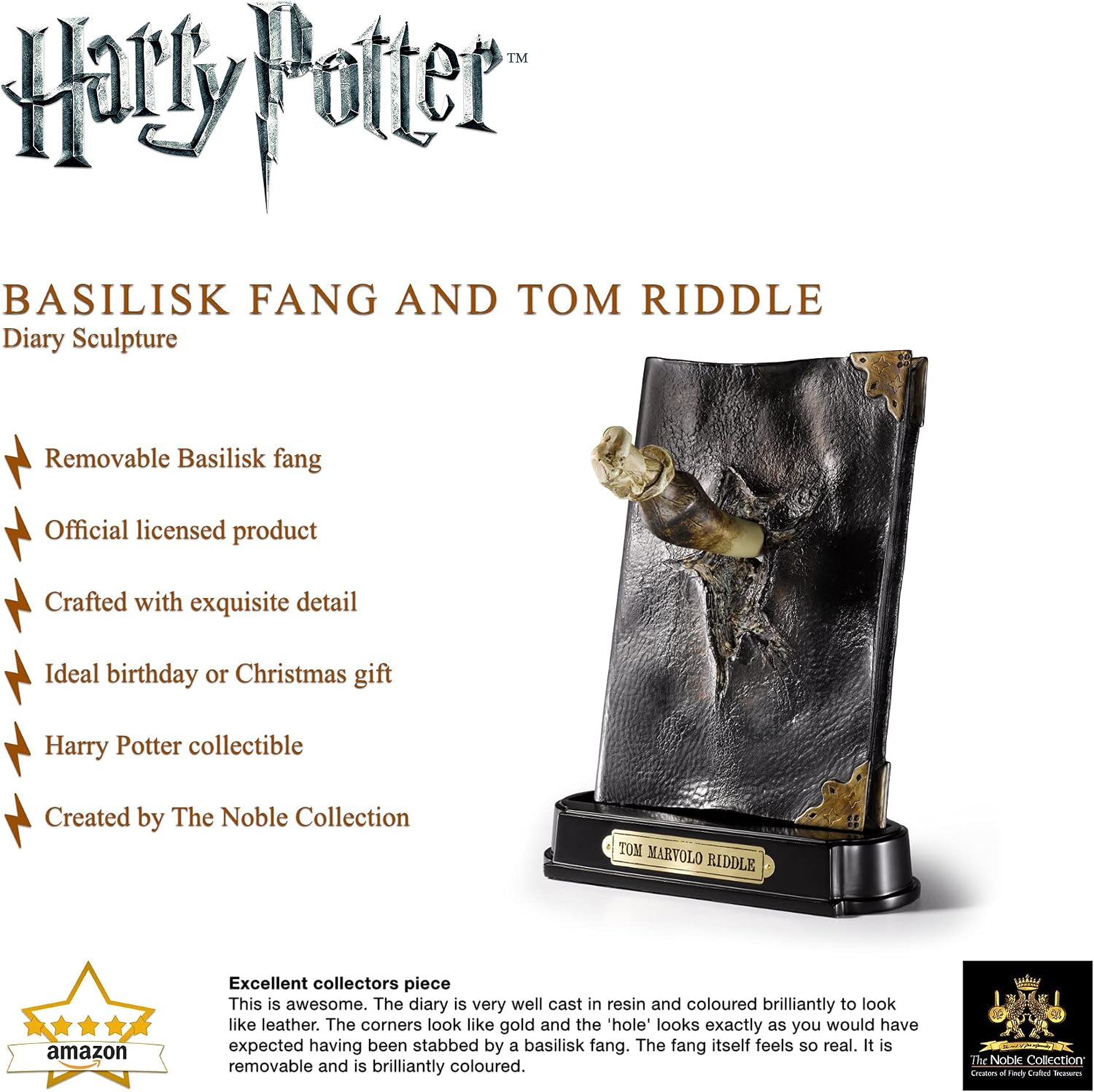 📕🦷 Journal de Tom Jedusor avec crochet du Basilic : Harry Potter