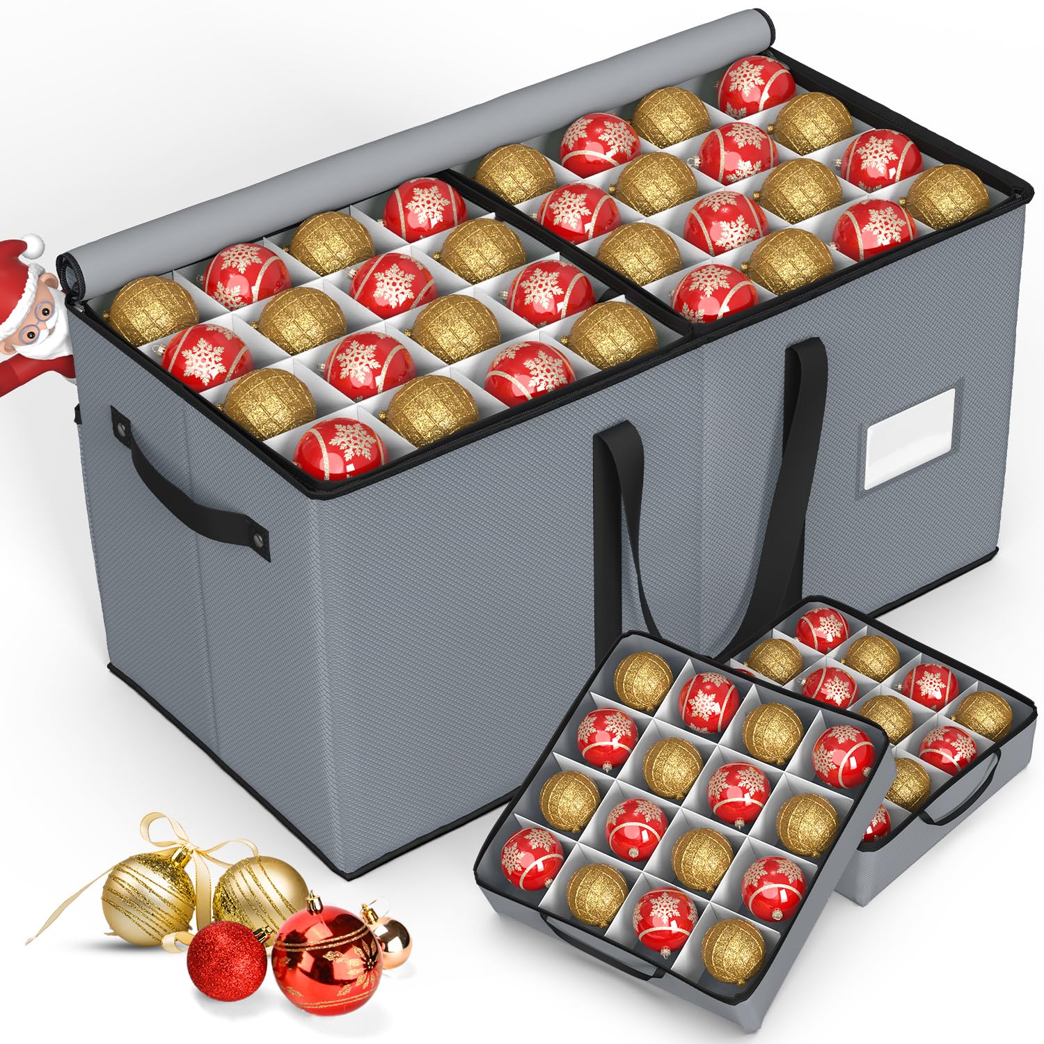  Ornament 5個セット　※箱シミあり Amazon.com: Keten Large Christmas Ornament Storage Boxes with