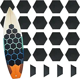 AQUBONA Hexagon Clear Surf Traction Grip Traction Pad Semi Clear Deck Pad para prancha de surfe