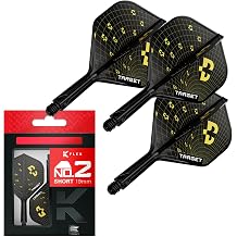 Target Darts K-Flex Bolide No.2 & No.6 Pack of 3 Integrated Dart Flights & Shafts, All-in-One Molded Kflex Stem System, Short, Intermediate & Medium Lengths, Professional Dart Accessory