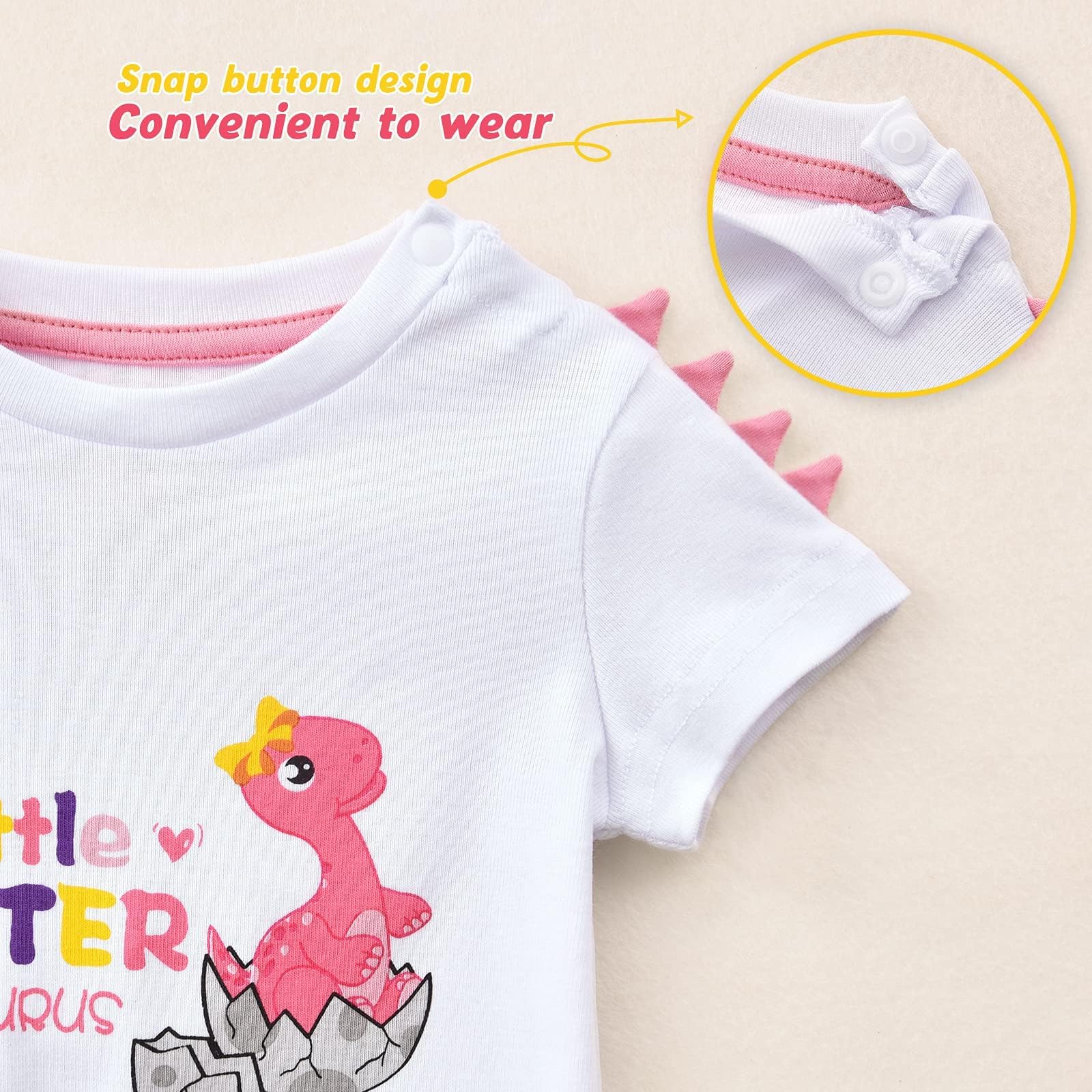 Little Sister Body Neonato Bambina Dinosauro Infantile Pagliaccetto Fratello Vestito