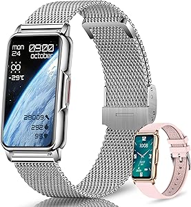 128+ Sports Modes Women’s Smart Watch, 1.47 “HD Women’s Watch with Bluetooth, Blood Pressure, SpO2, Heart Rate, Sleep, Menstrual Cycle, Weather, Health Smartwatch Compatible Android/iOS