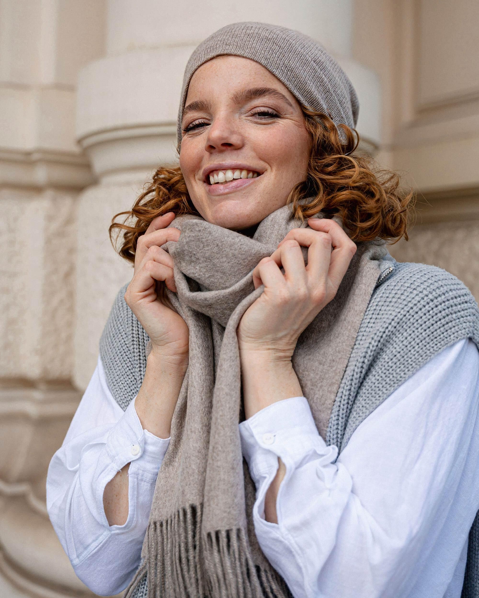 FRAAS Damen Mütze aus Kaschmir - 24 x 27 cm - warme Beanie für kalte Tage