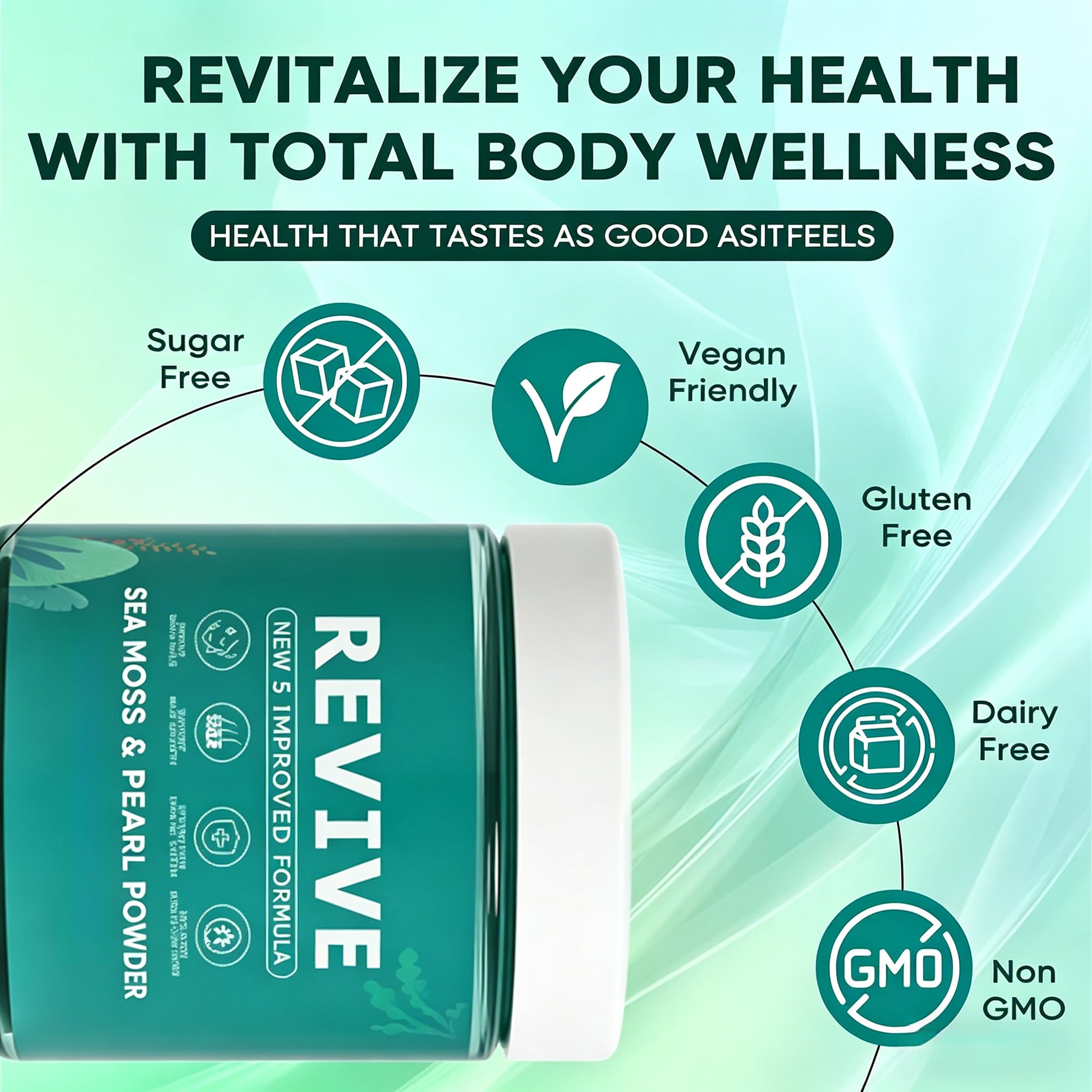 Revive Hair Gummies for Hair, Promotes Thicker, Fuller, Stronger Hair, with Organic Irish Sea Moss (3)