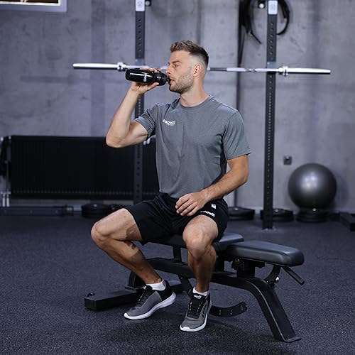 Miniatura 7 de Capelli Sport Botella de agua deportiva, botella de agua de plástico con boquilla fácil de abrir y paneles de agarre, color negro, 18.5 onzas