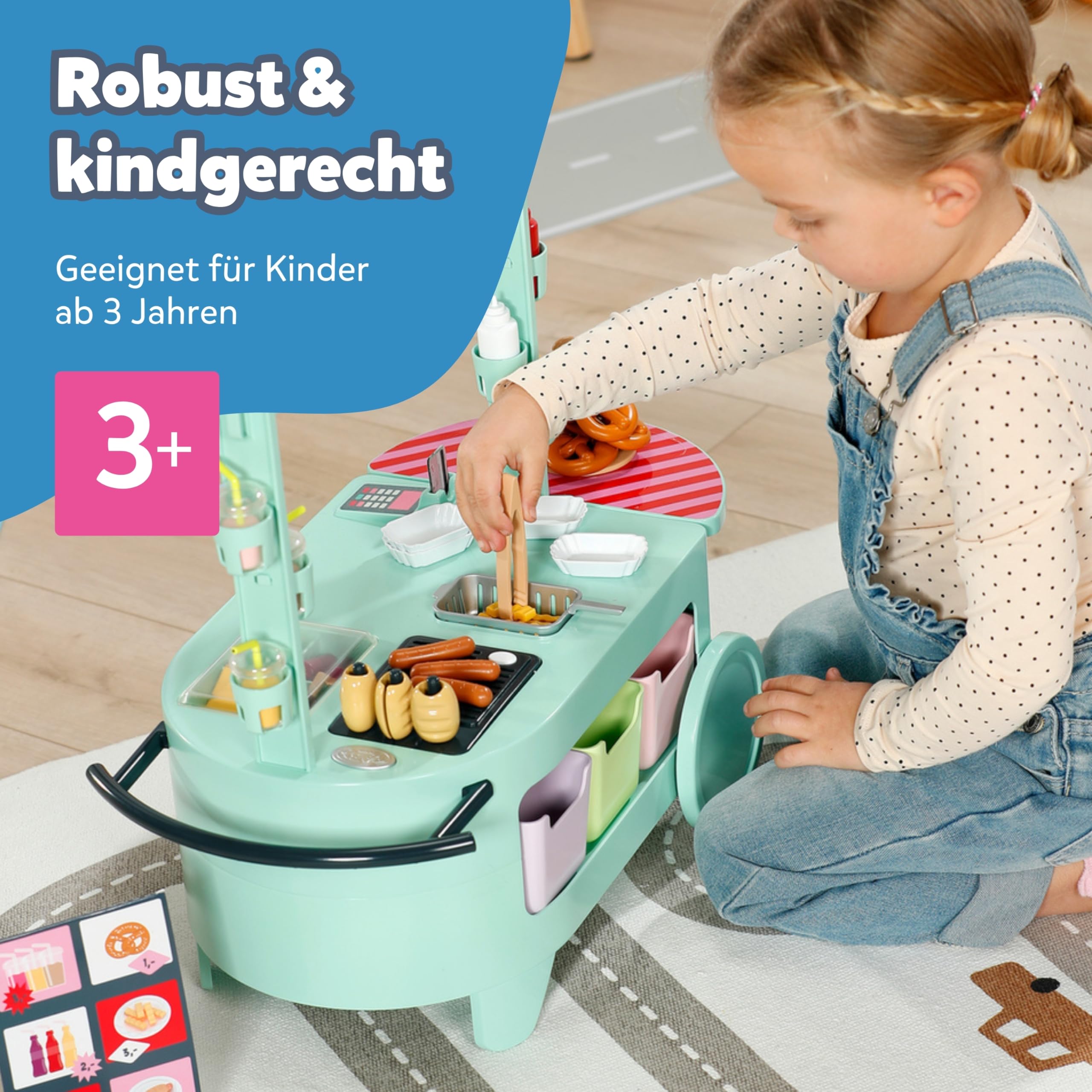 BABY Born Snack Shop - Essensstand für Puppen mit Soundeffekten - 25 Verschiedene Fastfood-Snacks - Hochwertiges Puppenzubehör- Geeignet für Kinder ab 3 Jahren