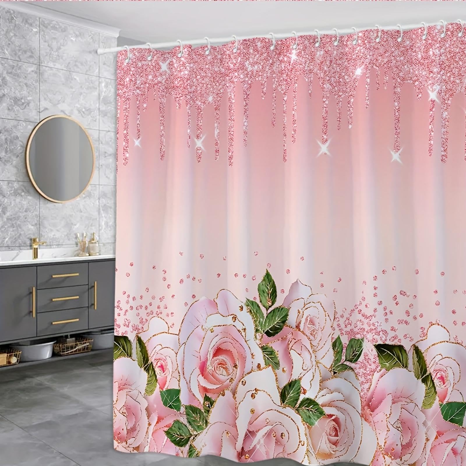 Rideau de douche anti-éclaboussures 70x140cm style floral moderne