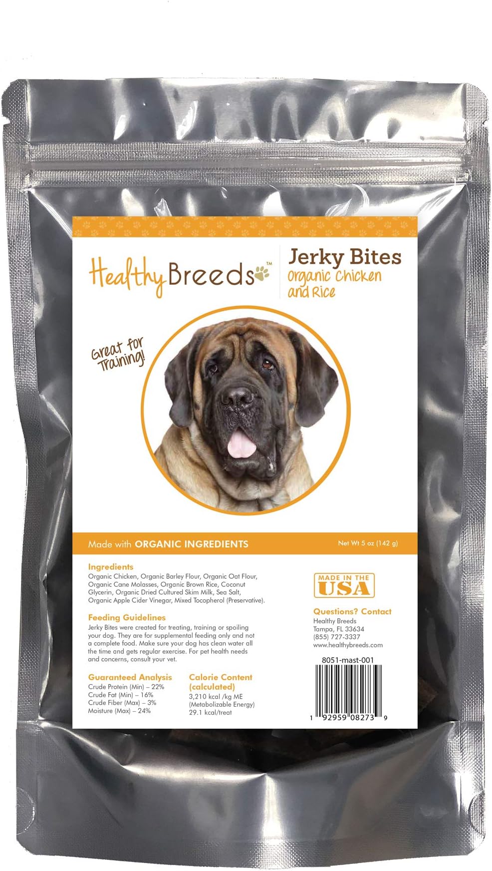 Mastiff Jerky Bites Chicken & Rice Recipe Dog Treats 5 oz