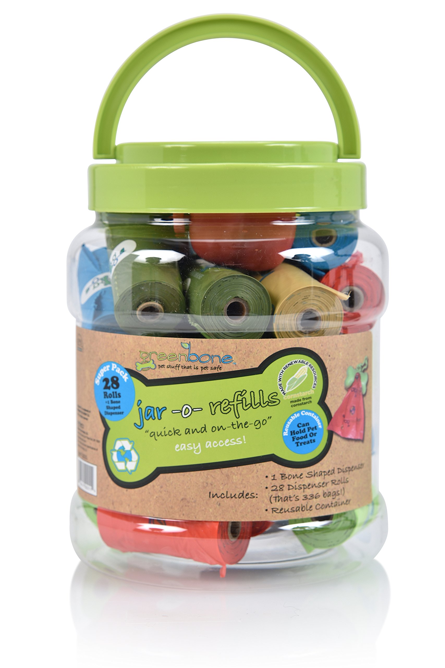 Rouleaux Greenbone Biobase avec bidon réutilisable et distributeur bonus