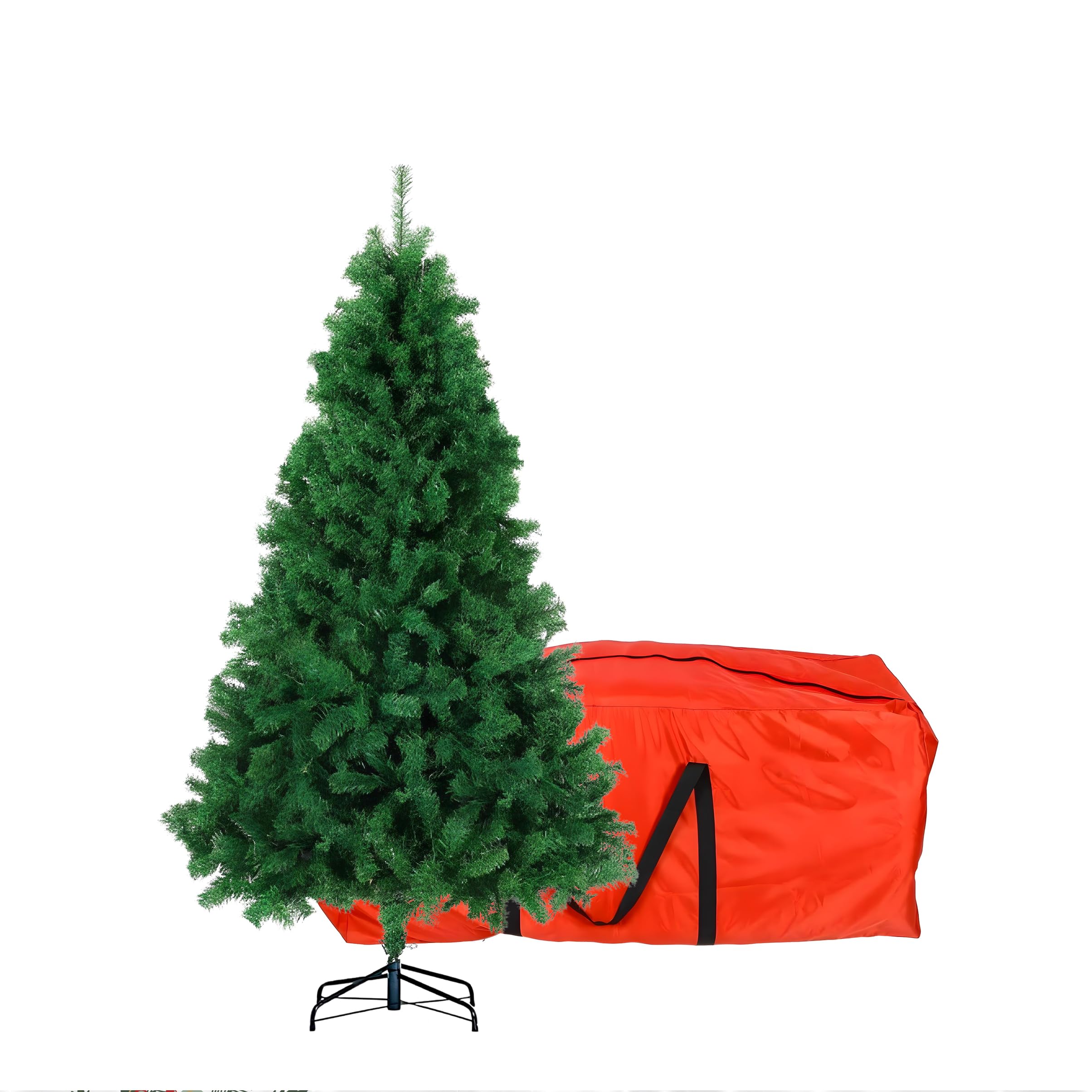 6ft Premium Lush and Bushy Christmas Tree with 800 Tips - Xmas Tree Easy to Assemble with Sturdy Foldable Metal Stand for a Festive Home-Large Christmas Tree Green