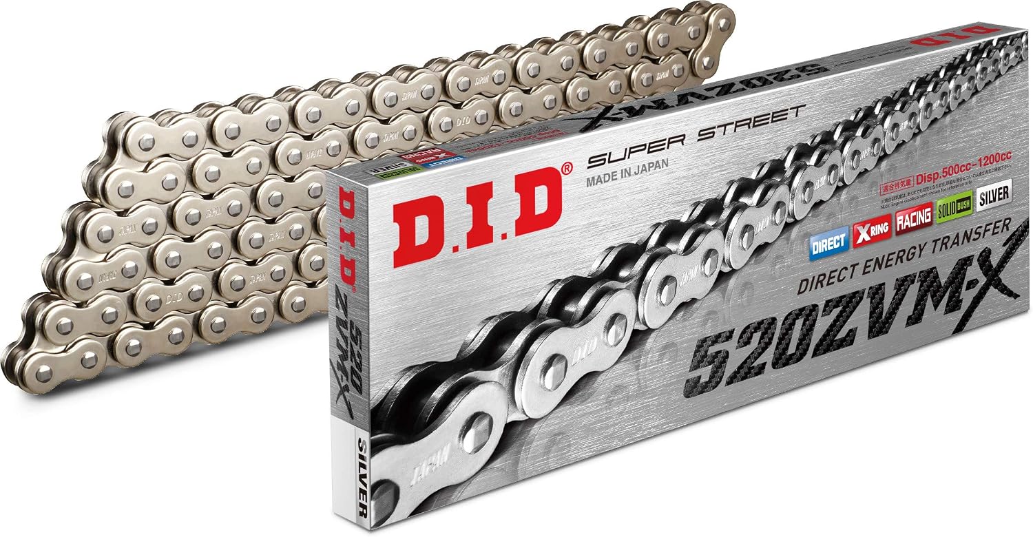 D.I.D. 520ZVMXS-100L 520 ZVMX Super Street X-Ring Chain - 100 Links - Nickel