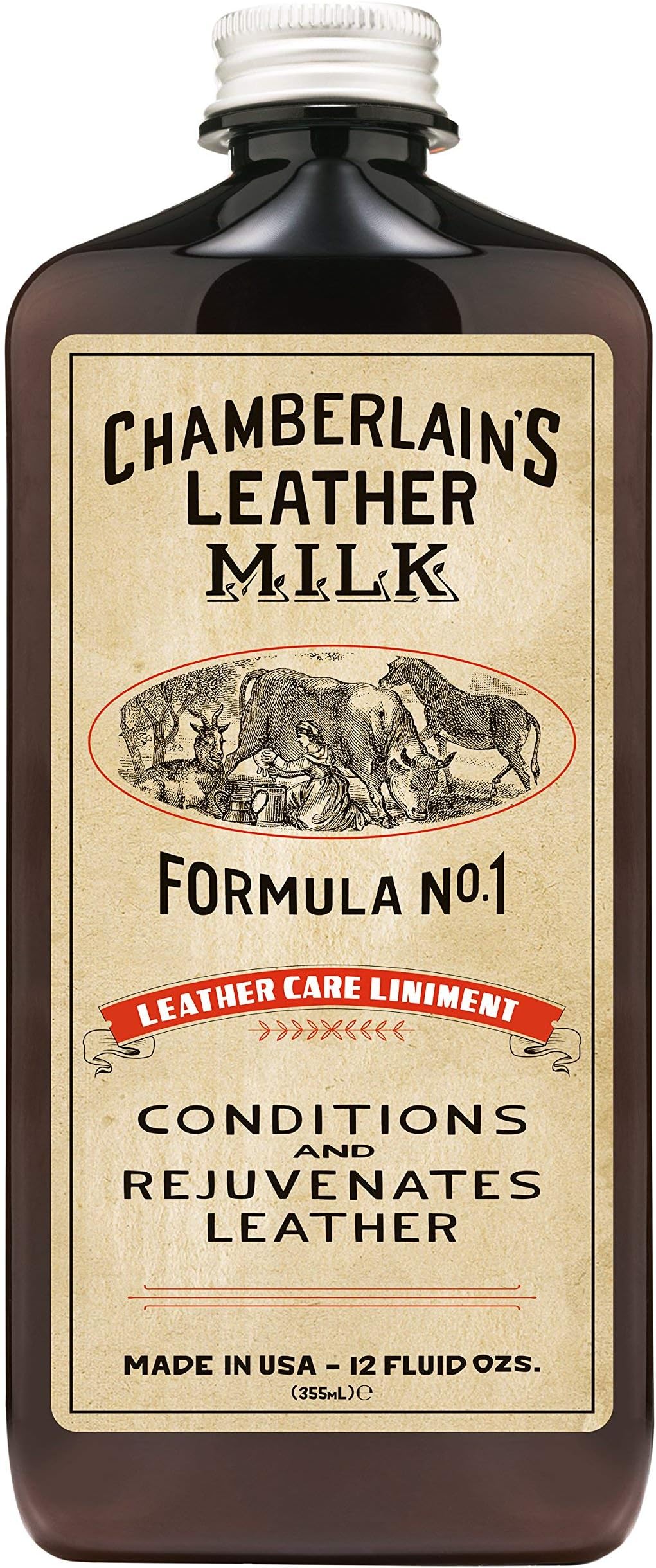 Leather Milk Conditioner and Cleaner for Furniture, Cars, Purses and Handbags. All-Natural, Non-Toxic Conditioner Made in the USA. Leather Care Liniment No. 1. 2 Sizes. Includes Premium Applicator Pad