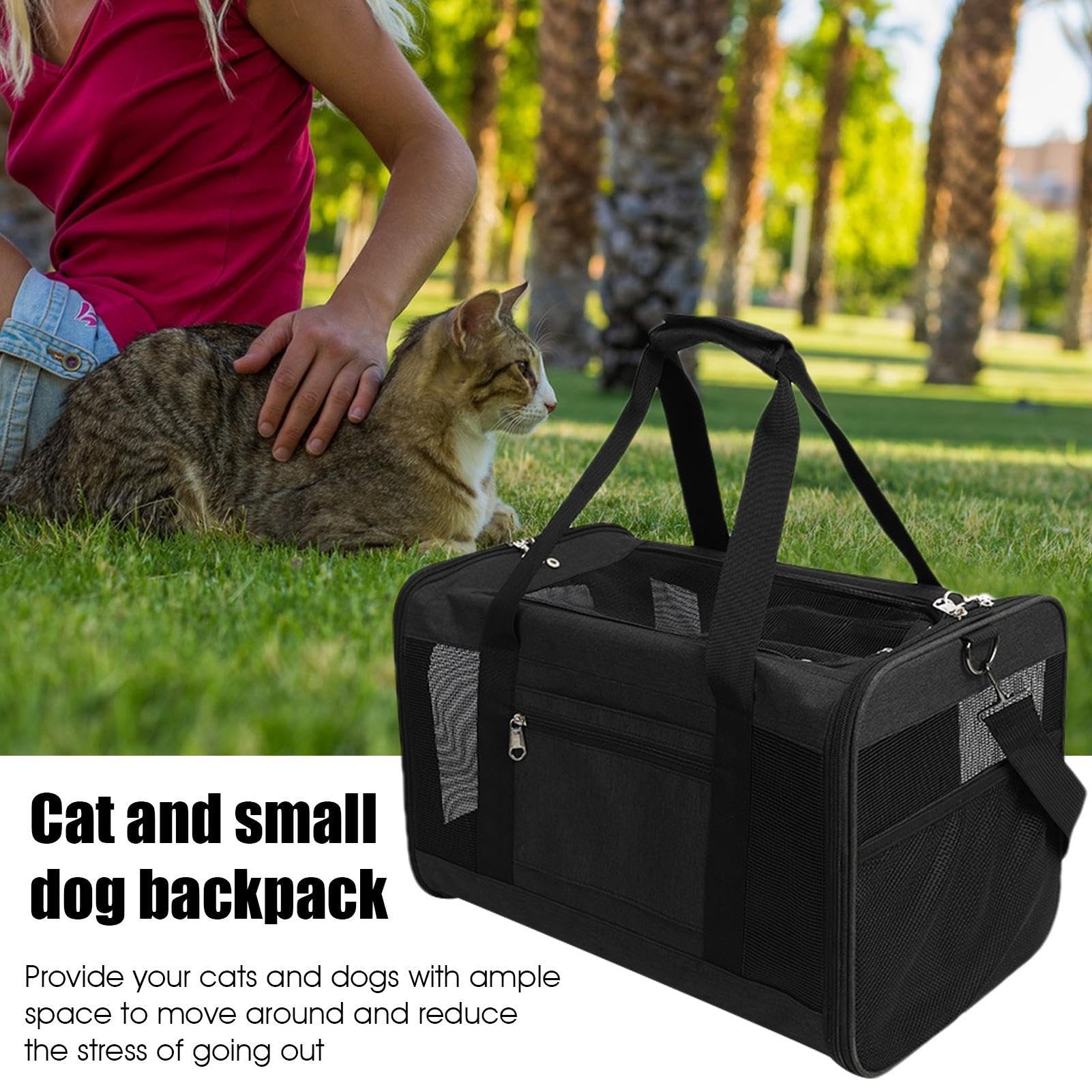 Trasportino Per Gatti Trasportino Morbido Pieghevole per Gatti | Zaino Porta Animali Domestici Traspirante Per Picnic All'aperto Camping Spiaggia Shopping Escursioni Auto Uscite