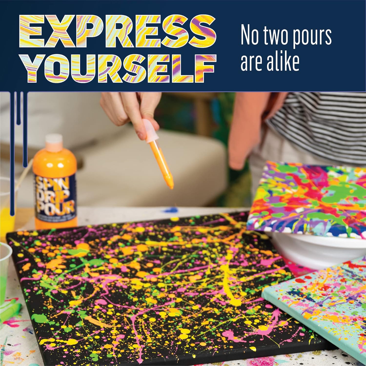 FolkArt Drizzle Pre-Mixed Acrylic Pouring Paint Set, in a Galaxy Set of 4 Premium High Gloss Finish Fluid Pouring Paints Perfect for Indoor & Outdoor Arts and Crafts Projects, 50415