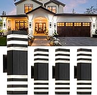 Vista 8 de tewei Paquete de 4 Luces de Pared para Exteriores, Luminaria Exterior Moderna de Montaje en Pared Negra, Luces Exteriores para Casa, Aluminio