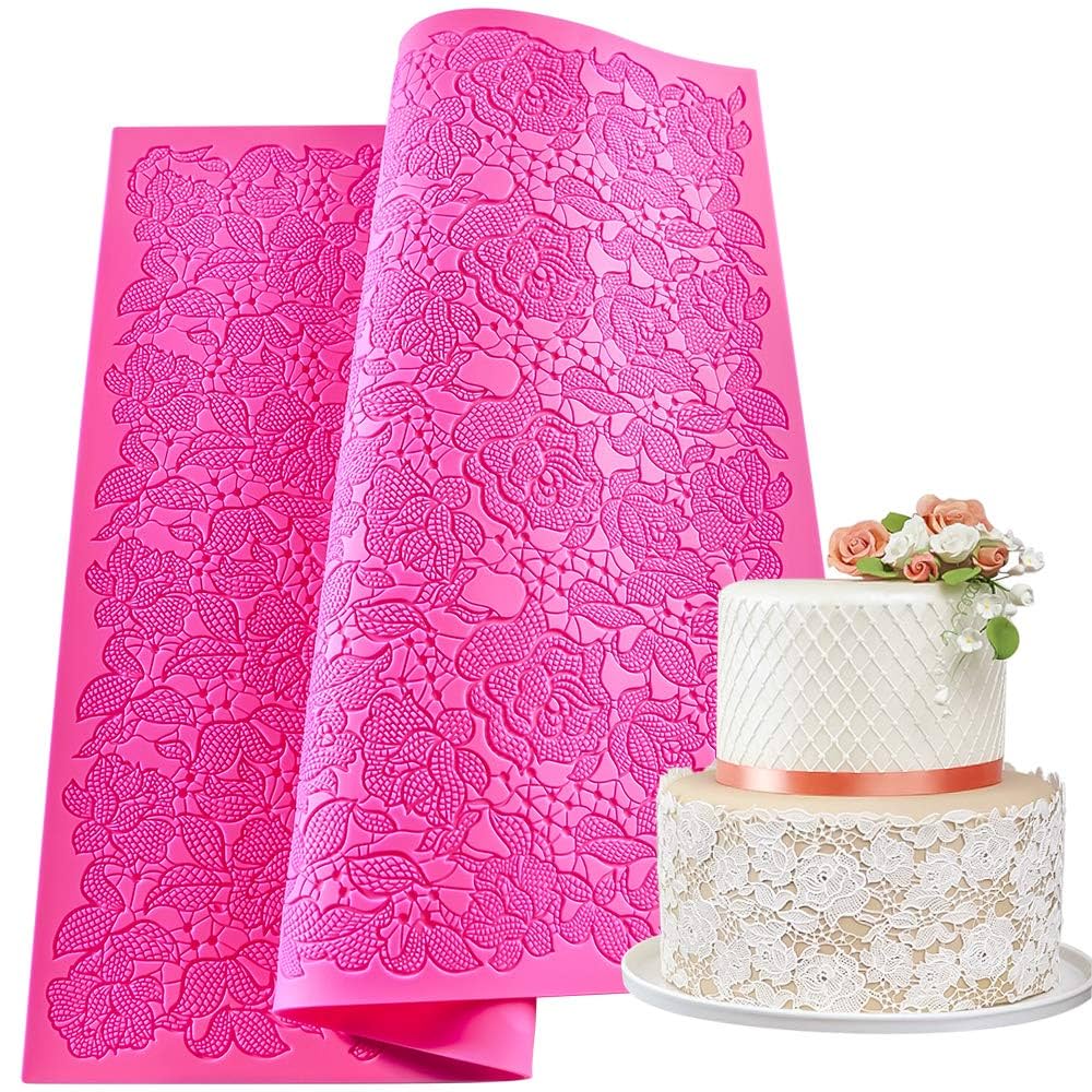 Silicone Mold Cake Butterfly Lace Mats Mold Silicone Lace Mat Fondant Cake Decorating Wedding Flower Embossing
