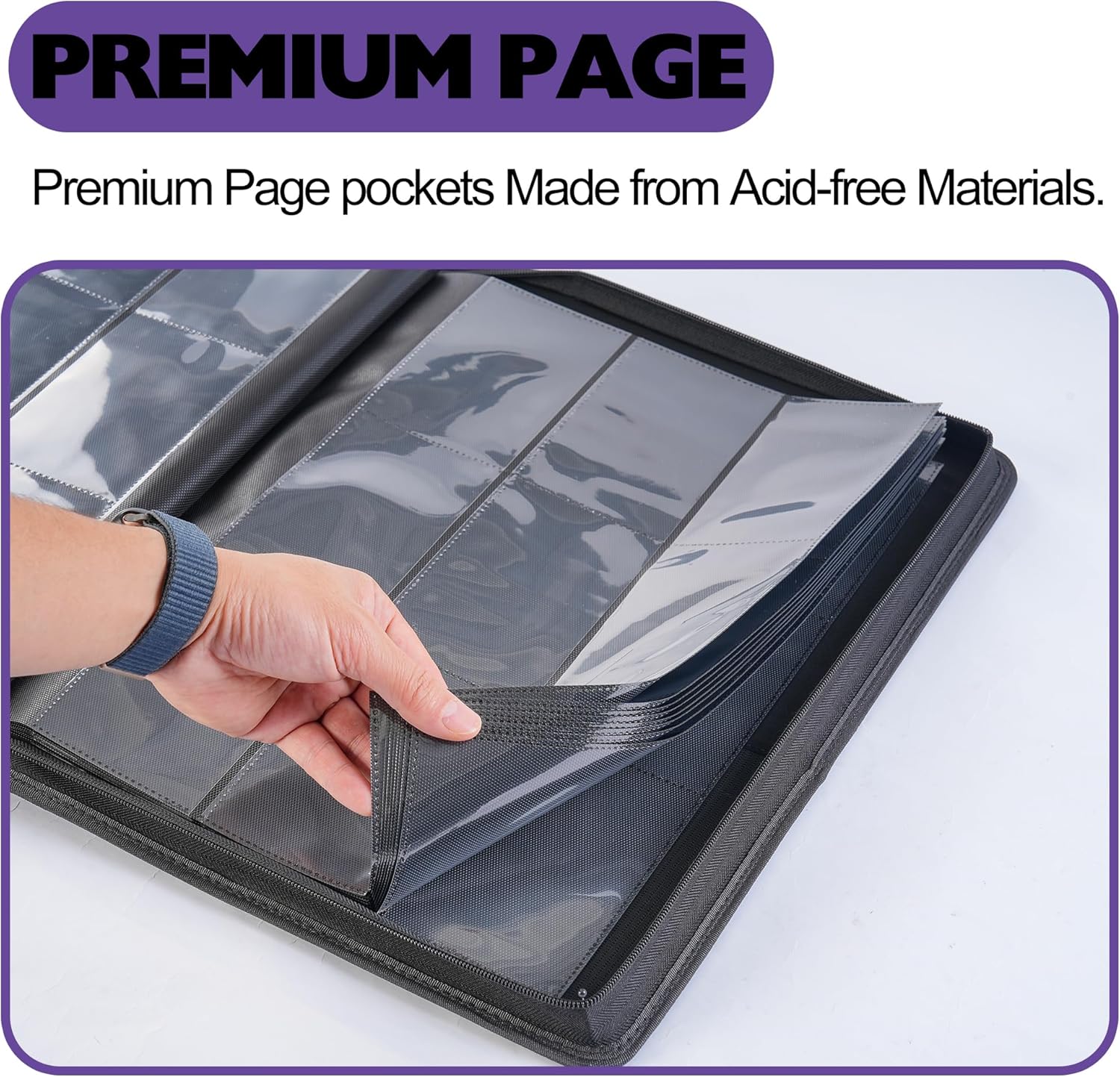 Semi Rigid Card Holder Binder - Card Saver 1 Binder for Semi Rigid Card Holders, Semi Rigid Card Holder Album Fits 360 Cards（Model A，Classic Purple）