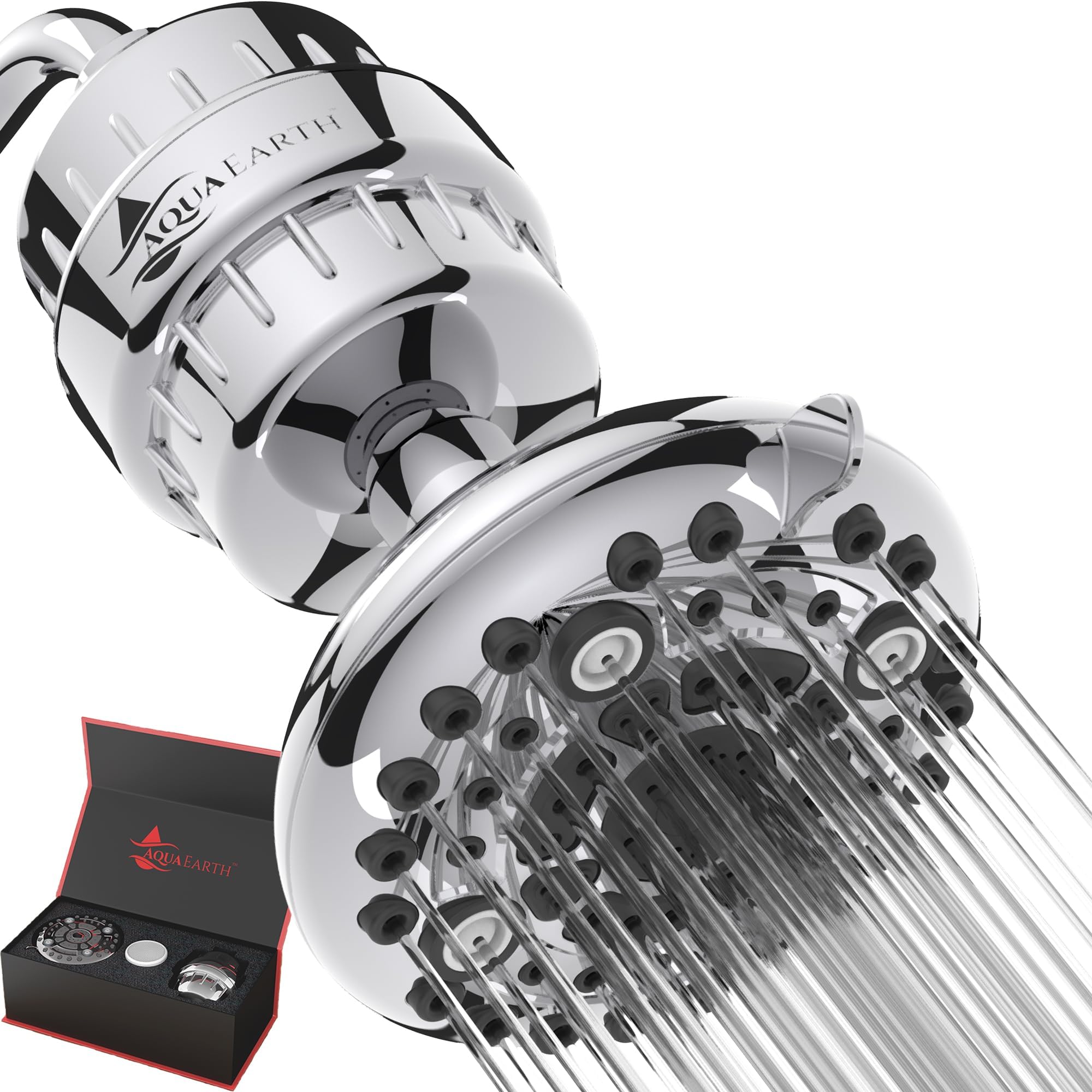 Shower Head Filter Combo High Pressure Filtered Shower head with Water Softener Filter for Hard Water Set Remove Chlorine Fluoride and Harmful Substances