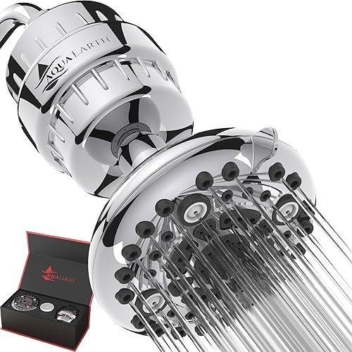 Aqua Earth Cabezal de ducha filtrado Edición de regalo Filtro de ducha de alta presión Agua dura Eliminar el cloro Sustancias nocivas Carbón