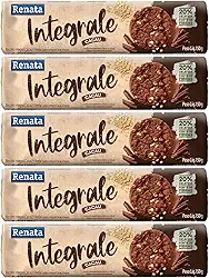 Kit com 5 Pacotes de Biscoito Integrale Cacau e Aveia de 150g cada - Renata