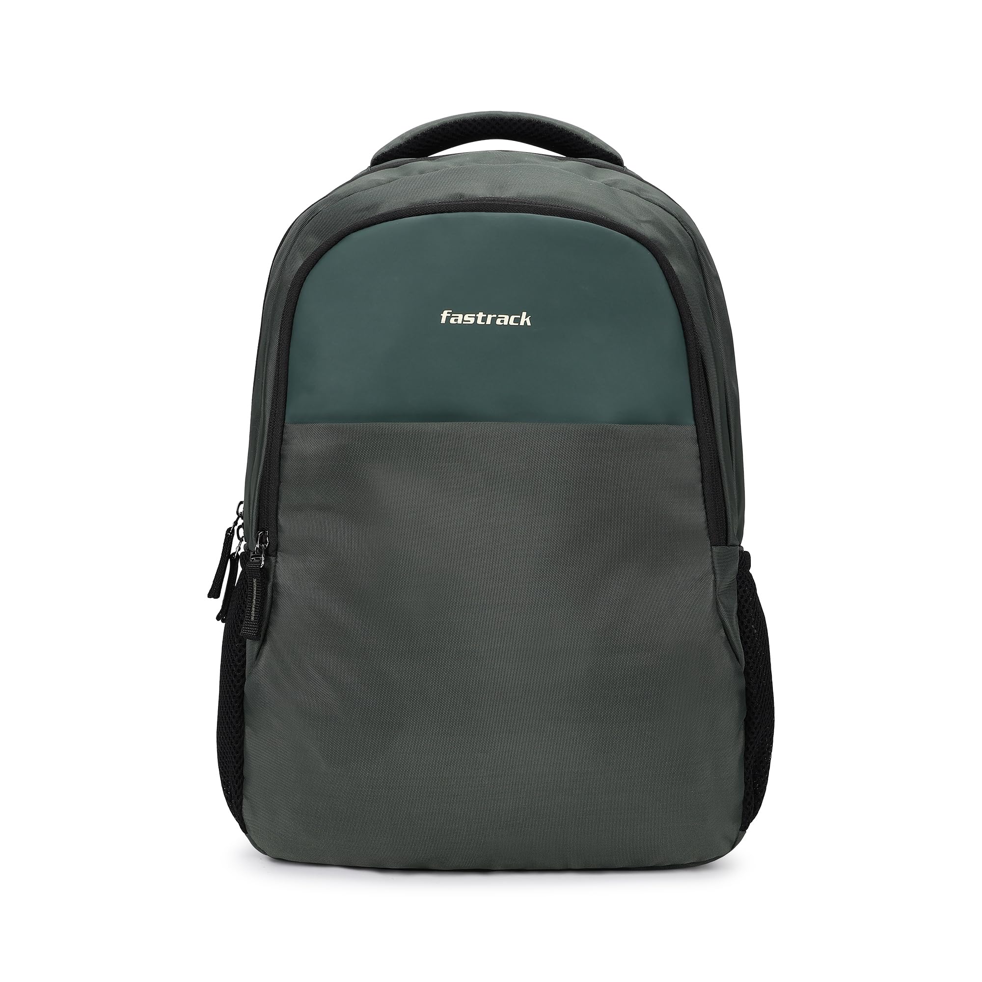 fastrack Carrypack Laptop Backpack for Men & Women | 15" Laptop Bag with Dedicated Sleeve | Durable Polyester Olive Backpack | 1 Main Compartment, Front Organizer Pocket | Dual Bottle Holders-picture-4