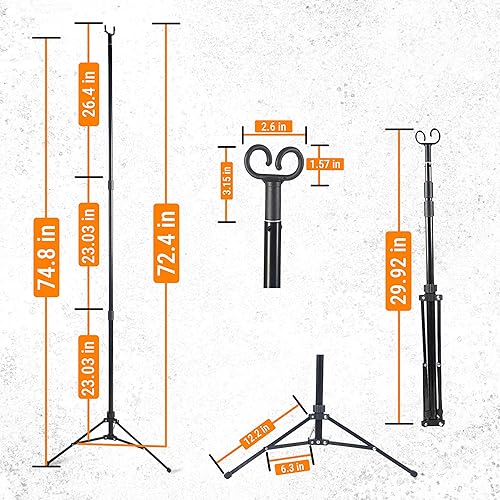 Miniatura 2 de Skywin Soporte para trípode IV con gancho, soporte plegable de poste IV con gancho, soporte de piso IV, soporte IV, soporte IV, organizador de