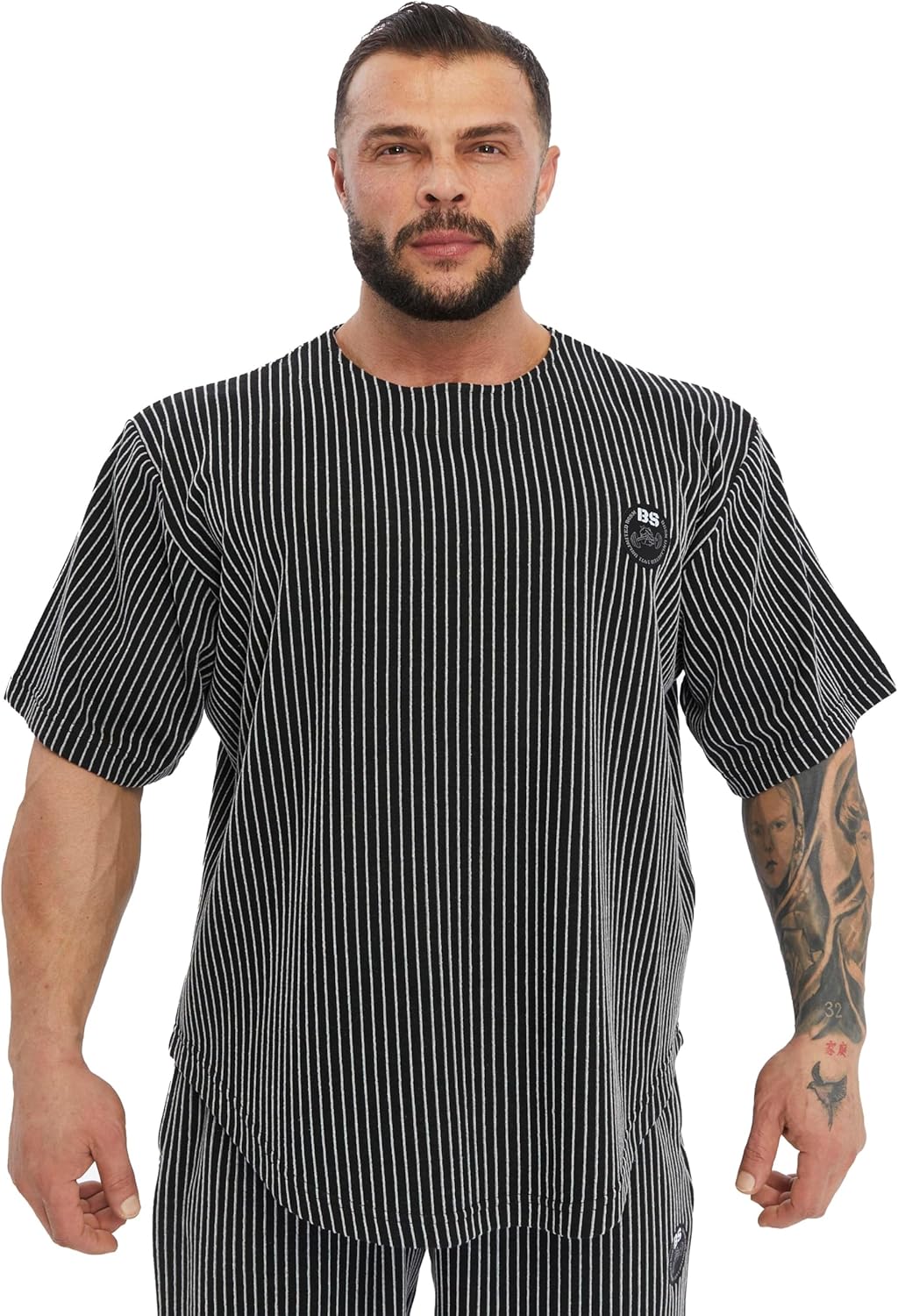 Men's Oversize T-Shirt, Bodybuilding, Lifting Cardio Rag Top Thick Fabric Textured Active T-Shirt