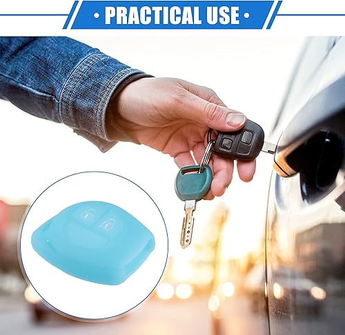 Miniatura 2 de 2 fundas para llavero compatibles con Suzuki 2 botones, funda protectora de silicona duradera azul para llave remota